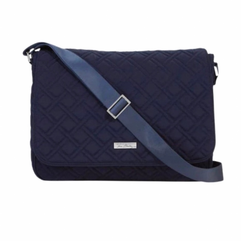 Vera Bradley Navy Blue Microfiber Messenger Crossbody Bag
